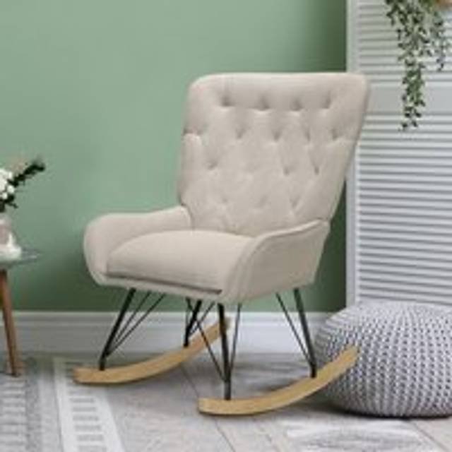 Alivio Comfortable Rocking Chair, Velvet Rocking Chair for Nursery