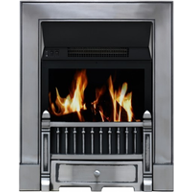 Focal Point Fires 3.5kW Victorian Full Depth Radiant Cast Iron Gas Fire - Satin Chrome, Silver