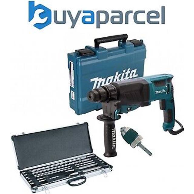 Makita 240v SDS + Rotary Hammer Drill HR2630 Heavy Duty + 10 SDS Bits + Chisels
