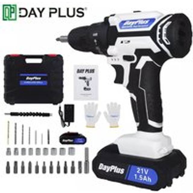 Dayplus - 29IN1 Cordless Electric Screwdriver Drill Power Tool Kit w/ Rechargeable Battery