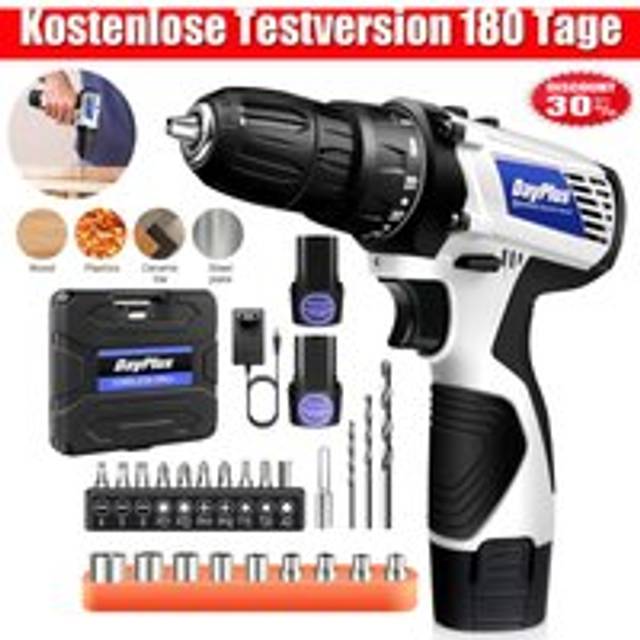 Dayplus - 16V Electric Drill 3/8' Power Cordless Screwdriver 23PCS Drill Set with 2 Battery