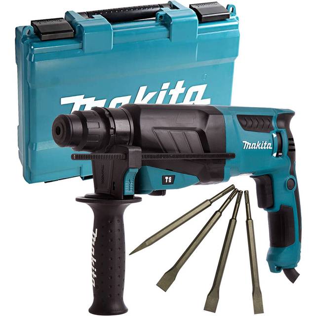 Makita 110v SDS + Rotary Hammer Drill HR2630 Heavy Duty + 16 SDS Bits + Chisels