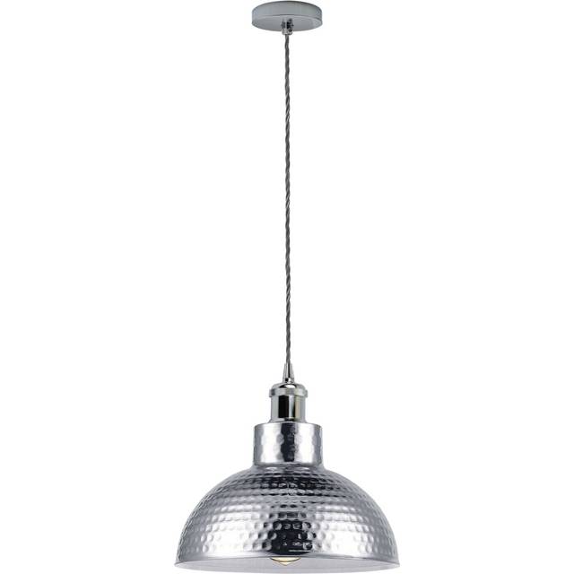 Vintage Industrial Chrome Ceiling Pendant Light Metal Shade Hanging Lamp