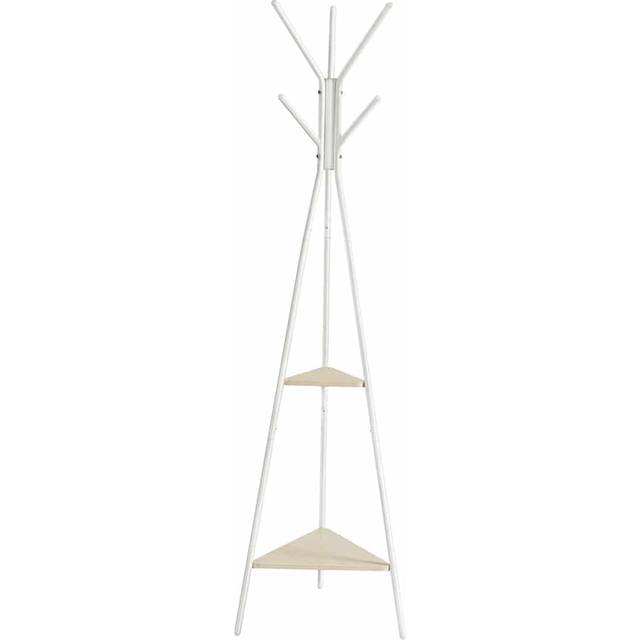 Free-Standing Coat Rack, Natural Beige and Pearl White