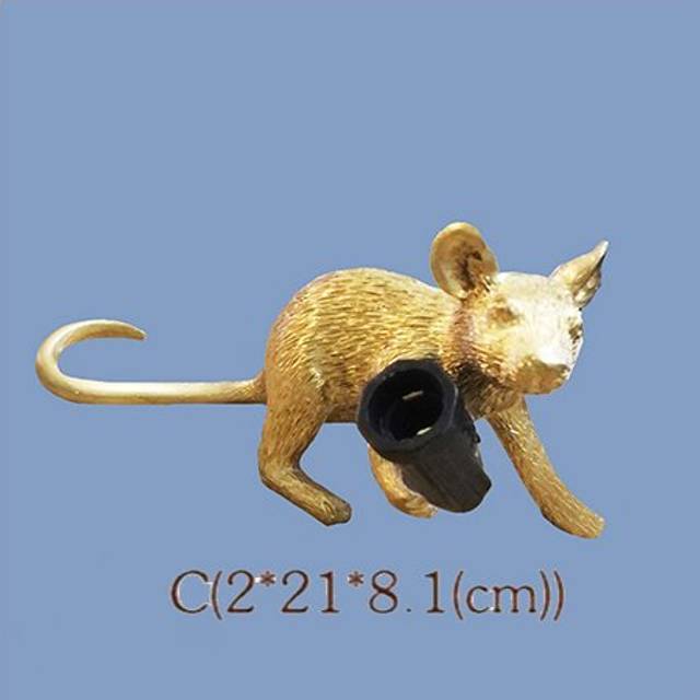 (Gold-3) Mouse lamps Resin Animal Rat Mouse Table lamp