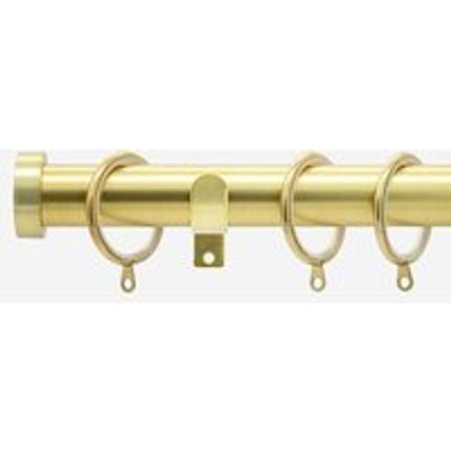 Brushed Gold 28mm Stud Fixed Length Metal Curtain Pole - 430cm