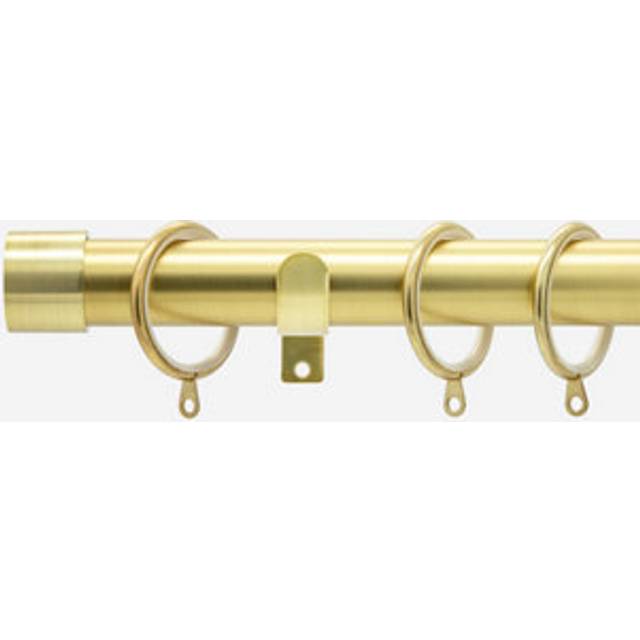 Brushed Gold 28mm End Cap Fixed Length Metal Curtain Pole - 70cm