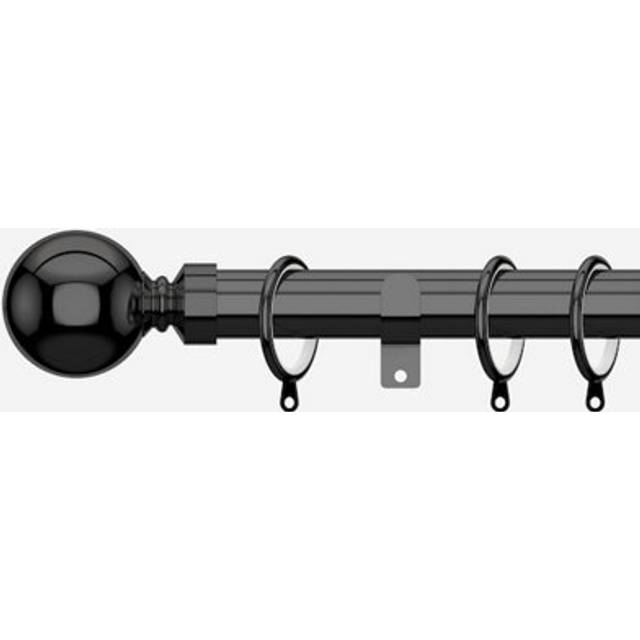 Black Nickel 28mm Ball Fixed Length Metal Curtain Pole - 460cm