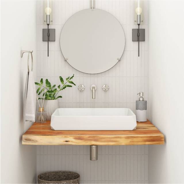 vidaXL Bathroom Countertop 80x60x2.5 cm Rectangular Solid Wood Acacia - Brown