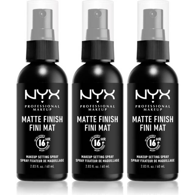 NYX PROFESSIONAL MAKEUP NYX Professional Makeup, Makeup Setting Spray - Matte Long-lasting Shine Free Finish (Pack of 3), One Colour, Women