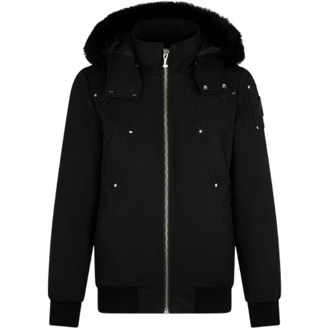Moose Knuckles Mens Black Original Ballistic Bomber Neoshear Jacket - X-Large