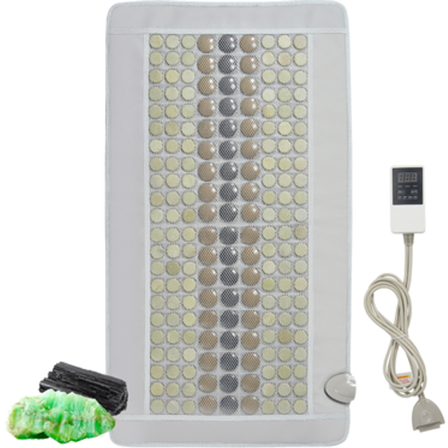 VEVOR Heizg&#xFC;rtel W&#xE4;rmeg&#xFC;rtel R&#xFC;ckenw&#xE4;rmer PU-Leder 132 Jade- & 54 Turmalin-Stein