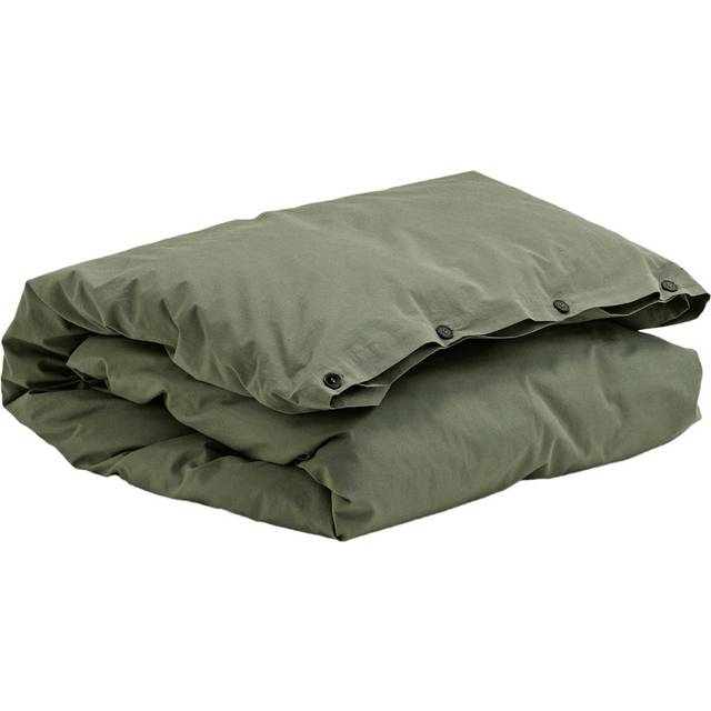 Tekla - Percale solid duvet cover 150x210cm olive green - Grön