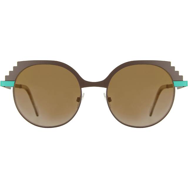 VANNI VS9619 C296 Women's Sunglasses Brown Size 52 - Dark Brown Green Laminate (52)