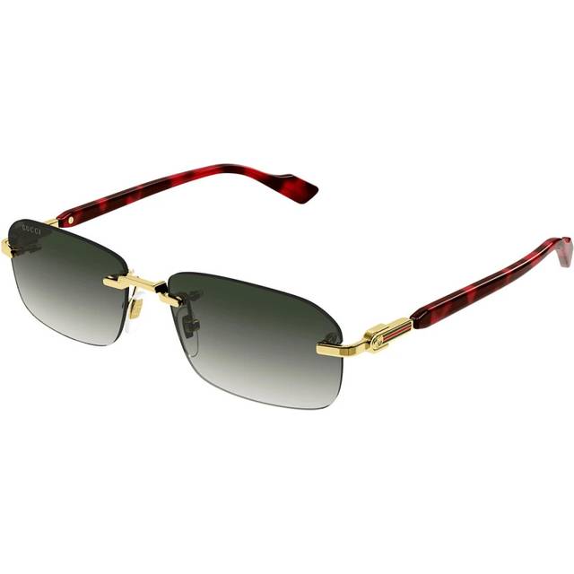 Gucci Man GG1221S 006 Solglasögon Metall Guld Grå Fyrkantig