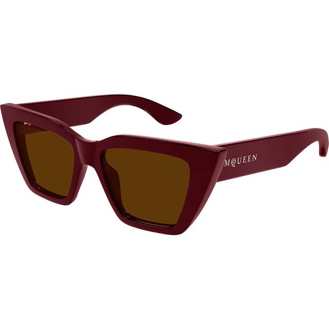 Alexander McQueen Woman AM0507S 003 Sunglasses Acetate Bordeaux Brown Cat Eye