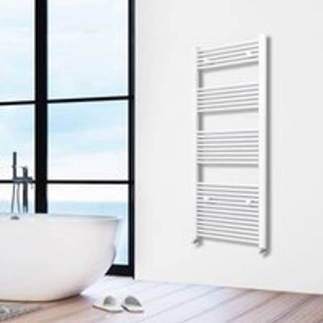 Straight White Heated Towel Rail Radiator 1800x550mm - Sky Bathroom