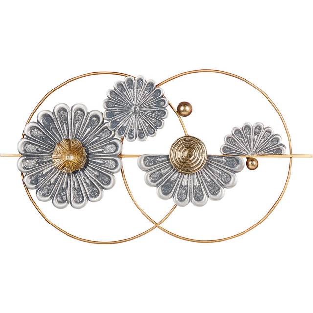 Beliani - Modern Wall Decor Iron Wall Art Handmade Accent Piece Gold and Grey Promethium