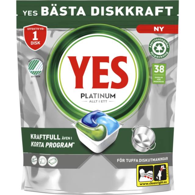 Yes Platinum All in One Maskindisktabletter 38 st 8700216240147