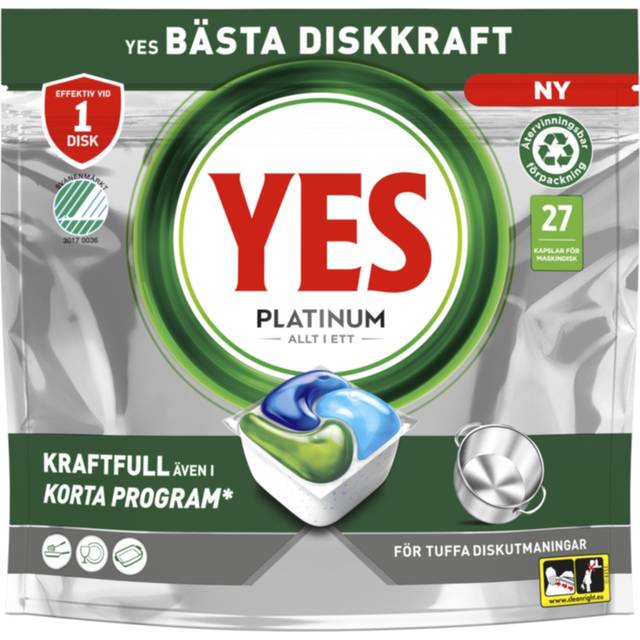 Yes Platinum All in One Maskindisktabletter 27 st 8700216240055