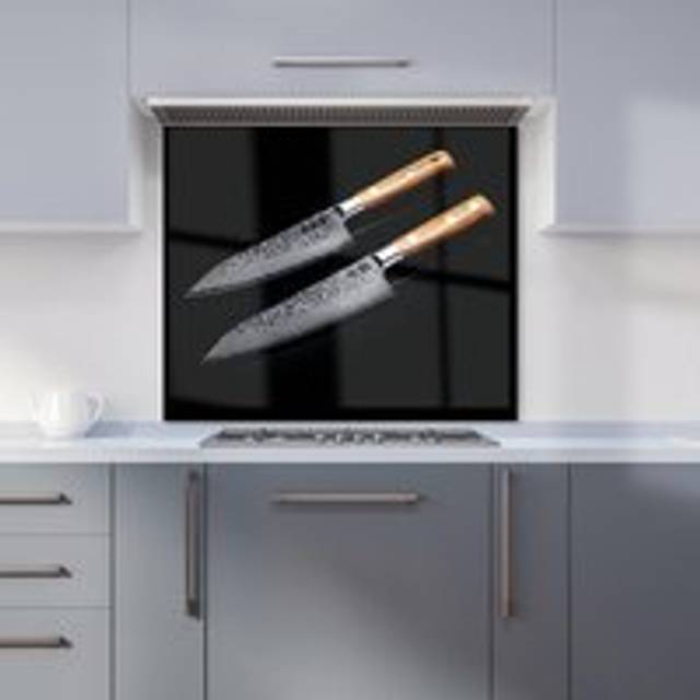 Warren Reed - Designer Artisan Japanese Knives In Focus Kitchen Splashback W600Mm X H650Mm, Multi