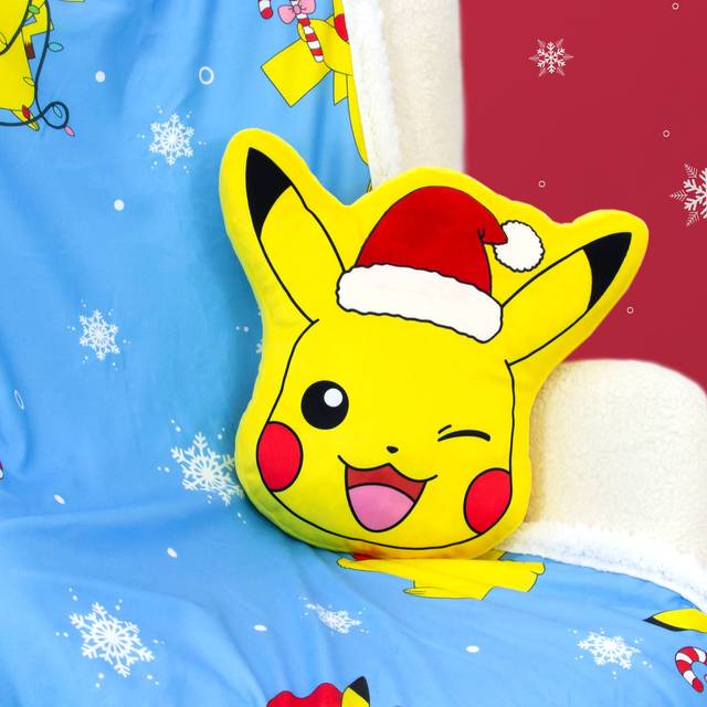 Character World Pokémon Christmas Snowy Decorative Shaped Cushion - Multi - One Size - Character World