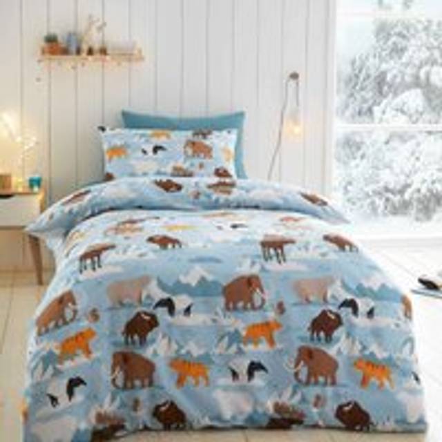 Happy Linen Company Ice Explorer Polar 100% Brushed Cotton Reversible Soft Easy Care Bed Linen Duvet Cover Bedding Set - Single, Blue