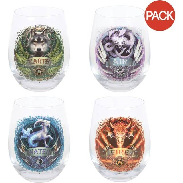 Elemental Stemless Wine Glass (Pack of 4) - Clear - One Size