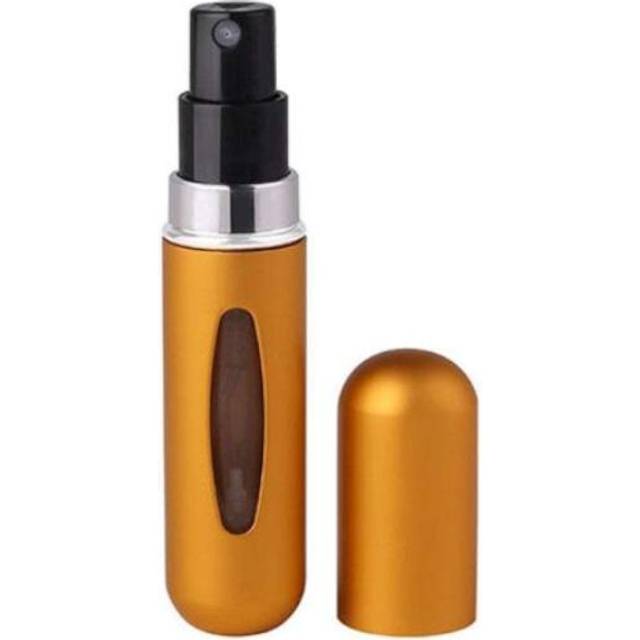 (Gold) Travel Essentials 5Ml Perfume Atomiser Compact Bottles Portable Size Refill