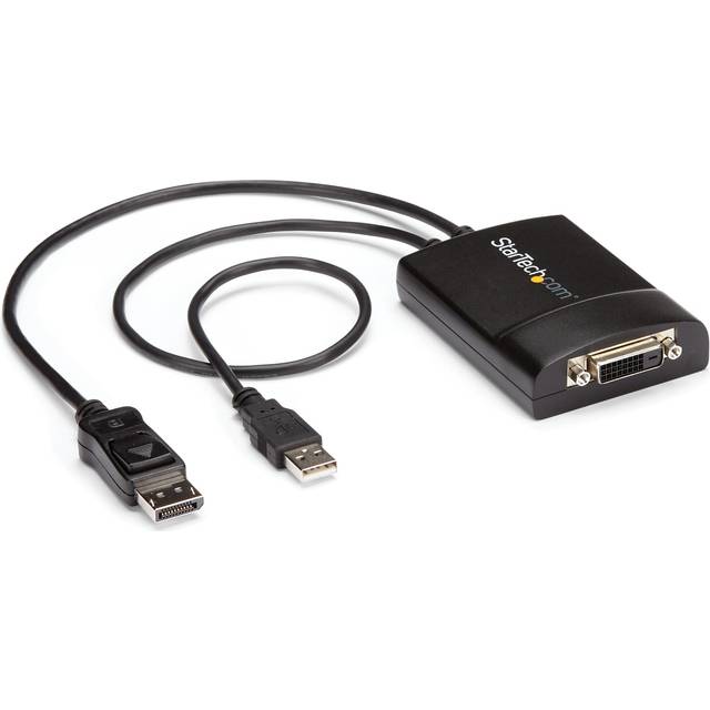 StarTech.com DP2DVID2 DisplayPort till Dual Link DVI-omvandlare med USB-strömförsörjning, Svart