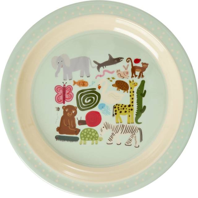 RICE Rice wildlife luncheon plate Ø22 cm Mint