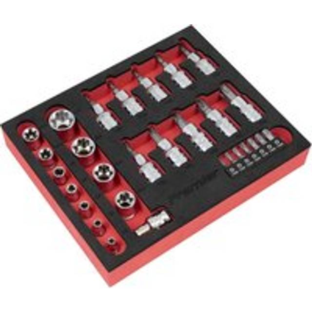 "Sealey Premier TRX-Star* Socket & Security Bit Set 1/4""Sq & 3/8""Sq Drive 29pc AK6193"