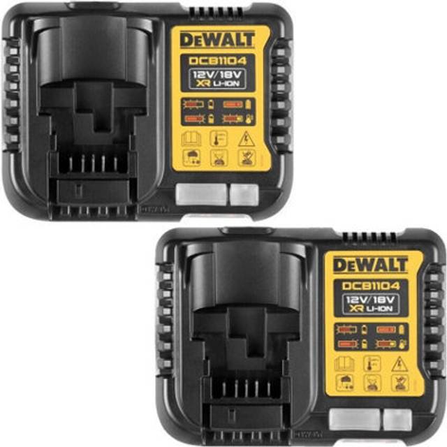 DeWalt DCB1104 Lithium XR Fast 30 Min Battery Charger 12v 14.4v 18v - Twin Pack