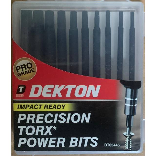 DEKTON 10pc 100mm S2 STEEL IMPACT BITS T7-T40, DT65445