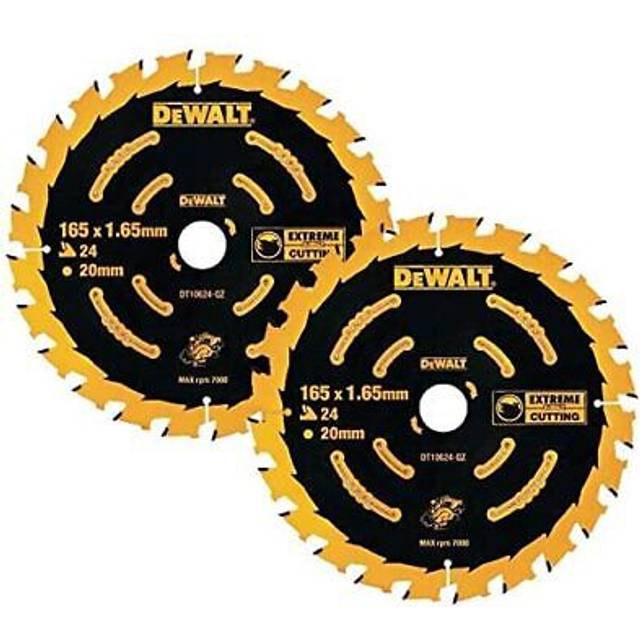 DT10624 2 x Circular Saw Blades 165 x 20 x 24T Extreme Framing DCS391 - Dewalt