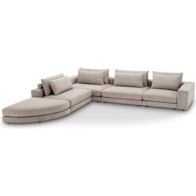 Club lounge soffa nuoro greige - Beige / Svart (W. 388 | D. 360 | H. 77 | SD. 52 | SH. 40 | AH. 53 cm)