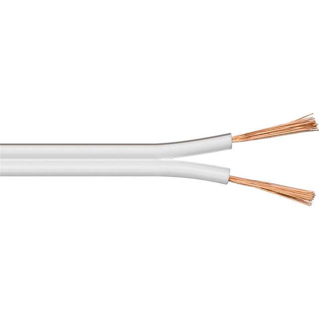 Goobay 67752 Högtalarkabel 2 x 2,5 mm² CCA tråd/boxkabel ljudkabel meter/högtalarkabel kabelkabel/kabel/kabel/vit/50 m