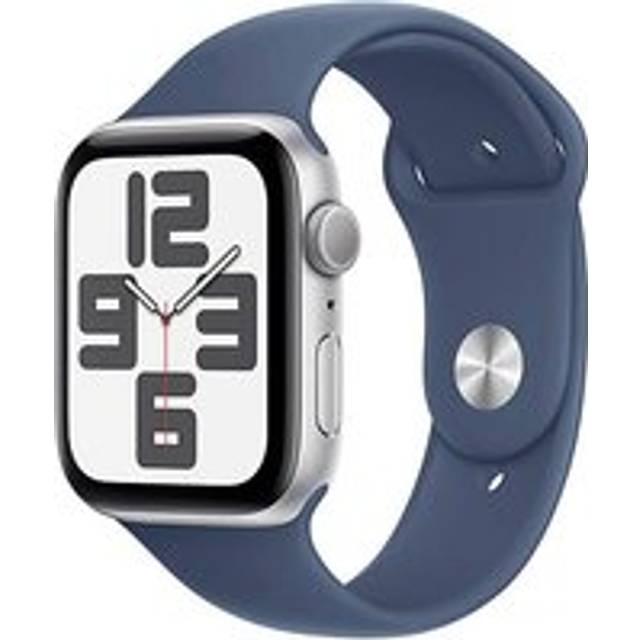 Apple Watch Se (Gps, 2024) Silver Aluminium Case With Denim Sport Band - 44Mm - S/M