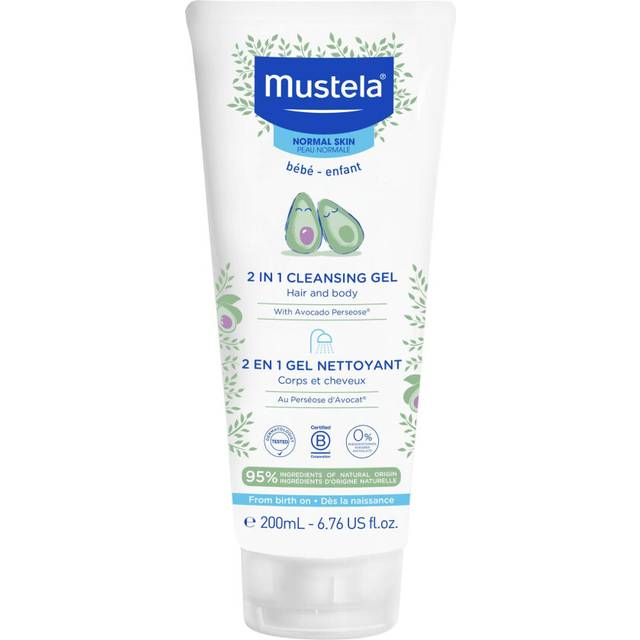 Mustela  Baby  2 in 1 Cleansing Gel  Hair and Body  Normal Skin  6.76 fl oz (200 ml)