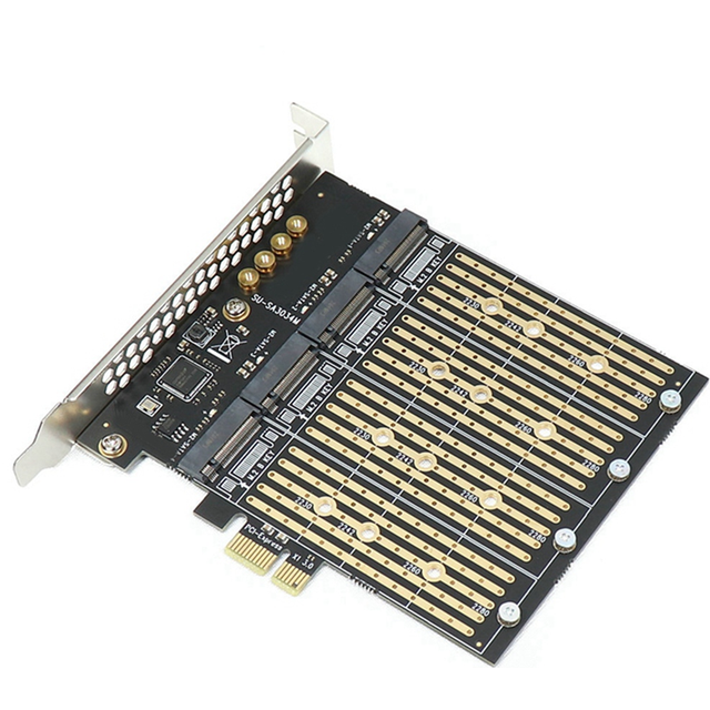 LLhappy-Multifunction Portable PCI-E X1 to 4 Bit M.2 B-Key SSD PCIE NGFF SATA Expansion Card Adapter