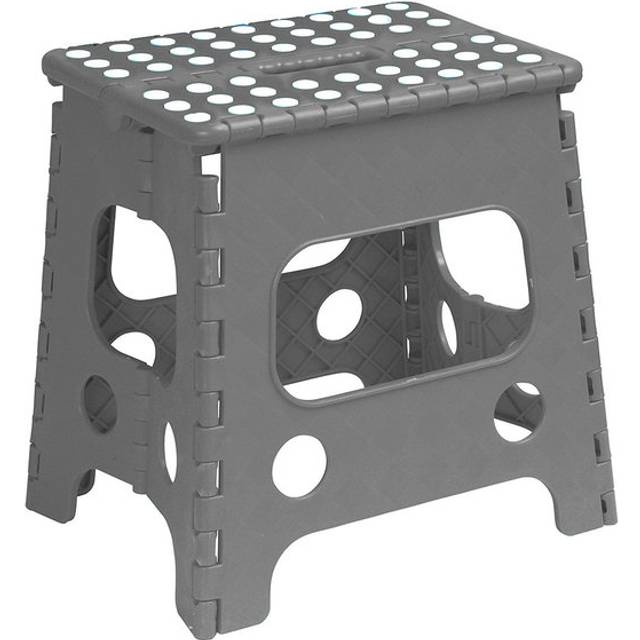 Superio Superio Folding Step Stool 15 Inch with Anti Slip Dots (Grey)