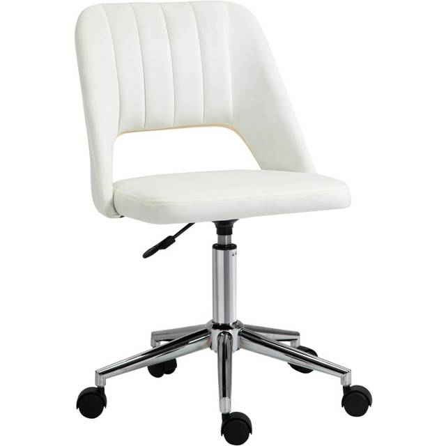 Vinsetto Mid-Back Swivel Home Office Chair Scallop Computer Chair - Cream White | TJ Hughes Pink