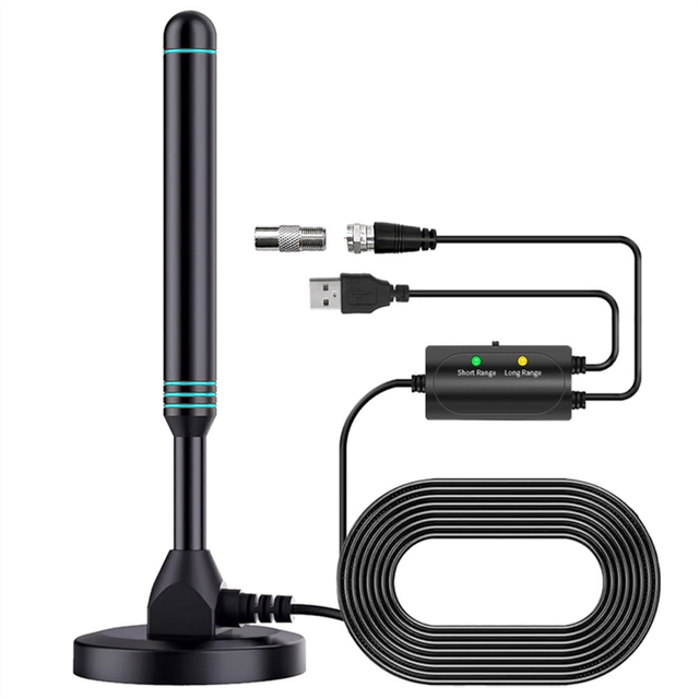 Column High-Definition Digital TV Antenna Indoor and Outdoor Universal Amplifier with Switch Adjustable UHF