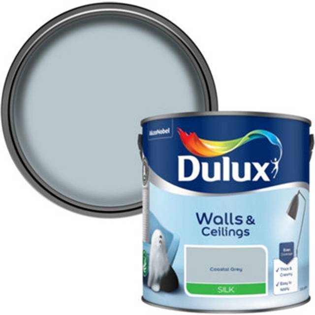 Dulux Silk Emulsion Paint - Coastal Grey - 2.5 L - Blue