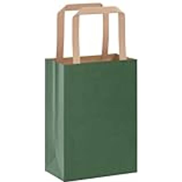 vidaXL Paper Bags 50 pcs with Handles Green 15x8x21 cm