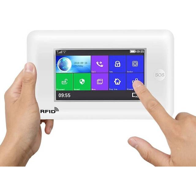 (EU Plug, Type 4) WiFi GSM GRRS Wireless Alarm System WiFi Intruder Security Alarm Kit APP Control for Android and iOS Smart Phone