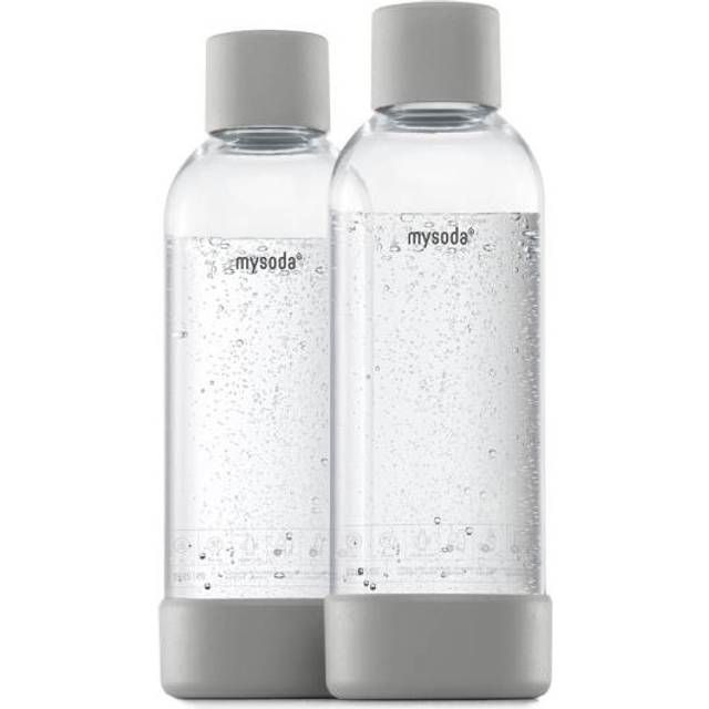 MySoda - Woody flaska 1 L 2-pack grå