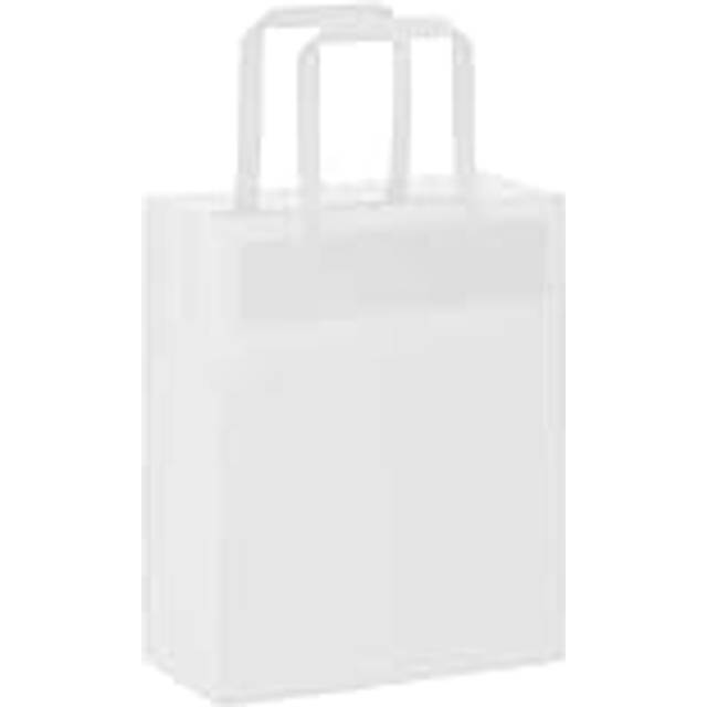 vidaXL Paper Bags 50 pcs with Handles White 18x8x22 cm - white
