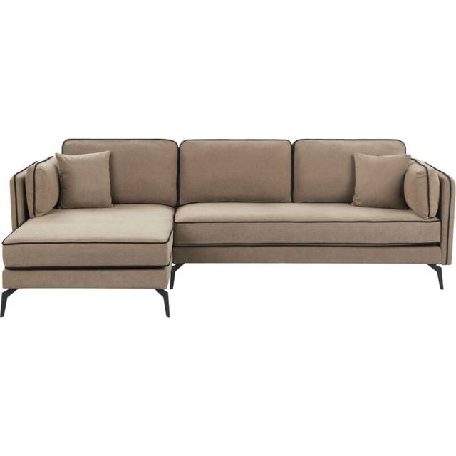 Modern Corner Sofa Right Hand Upholstery Pillow Back Scatter Cushions Brown Altan