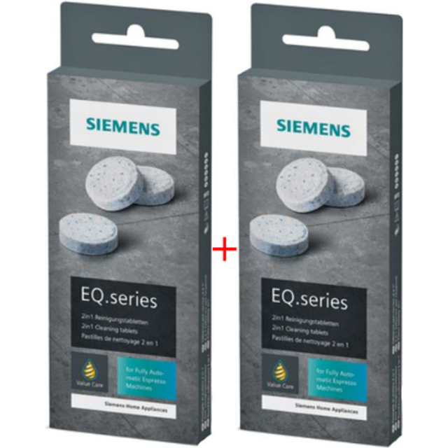 Siemens EQ.series Rengöringstabletter, 22 g, TZ80001A – för bästa aromen (paket med 2)